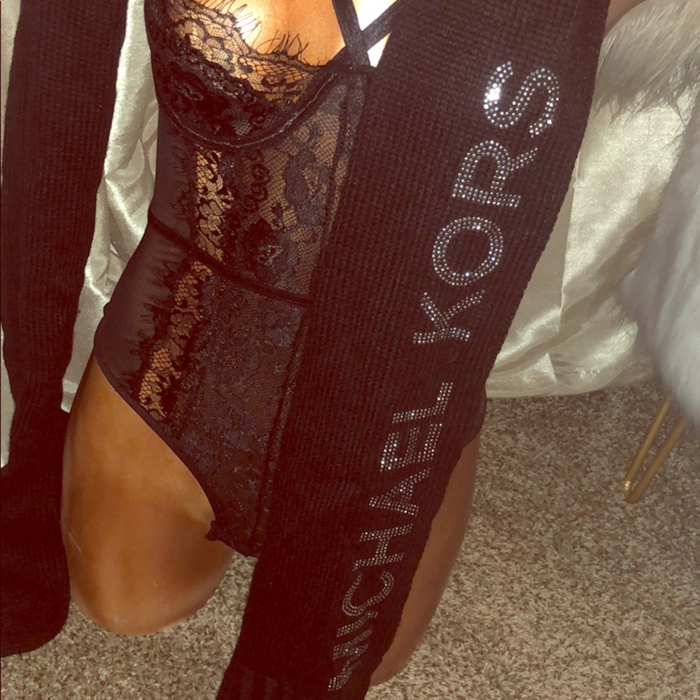 NWT michael Kors Black scarf with rhinestones